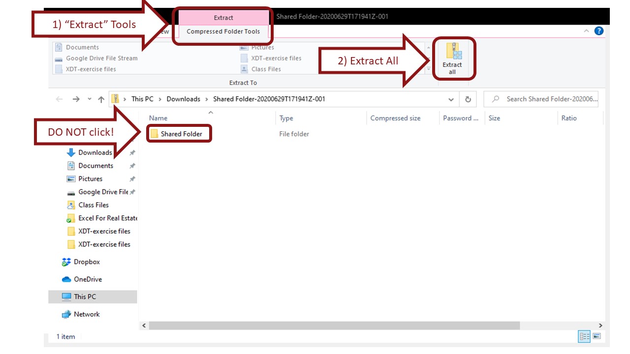 Extract Tools Window