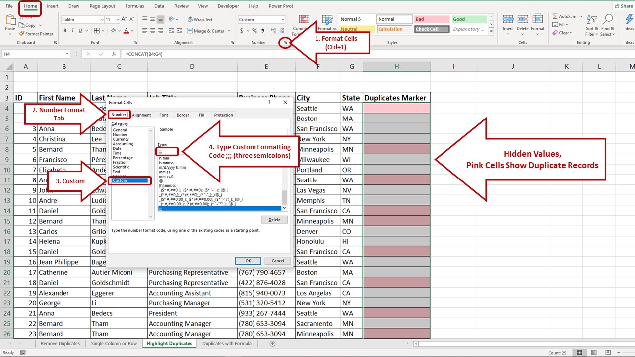 How to hide cell values with custom number format how to hide cell values with custom number format