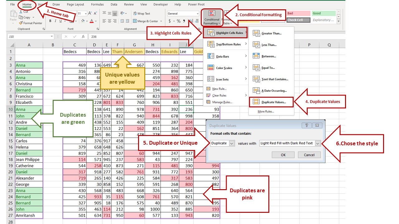 Show duplicates with excel conditional formatting excel conditional formatting show duplicates