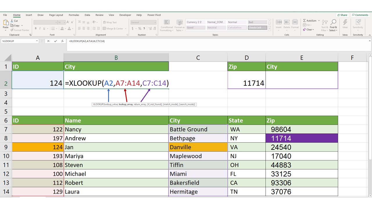 XLOOKUP Formula Function Mandatory Attributes XLOOKUP mandatory parameters image