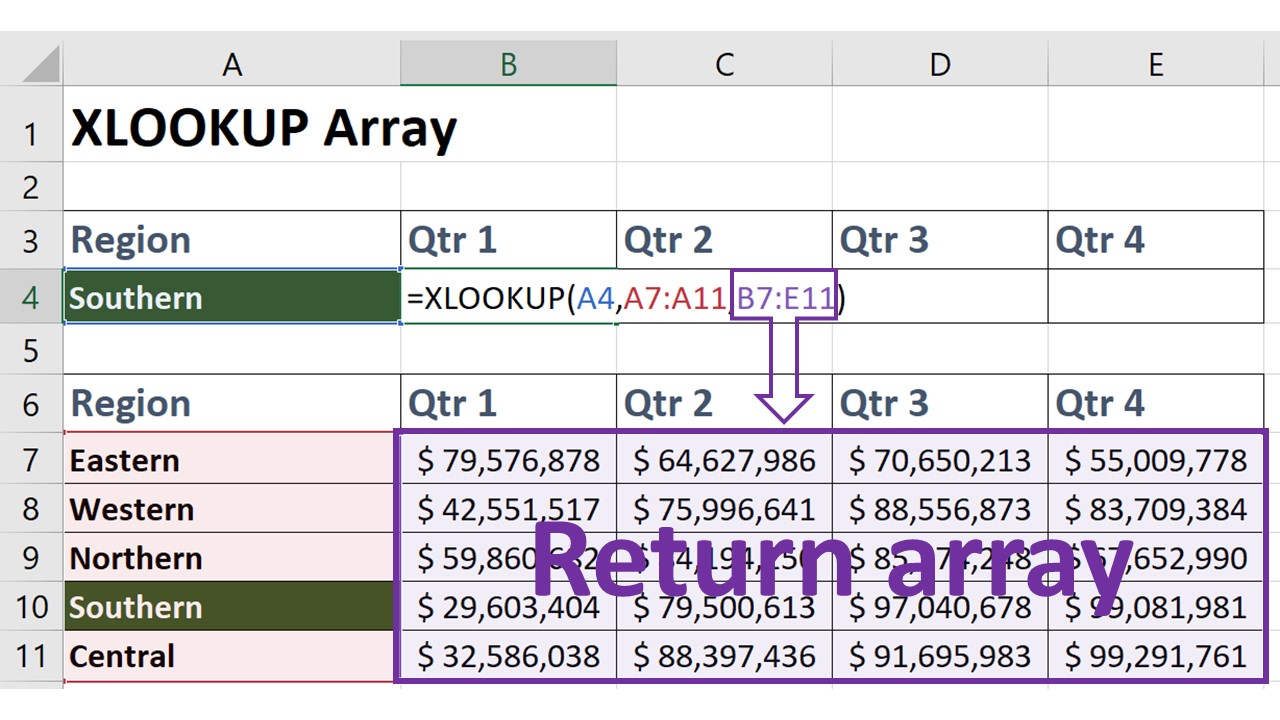 XLOOKUP horizontal array formula XLOOKUP horizontal array formula image